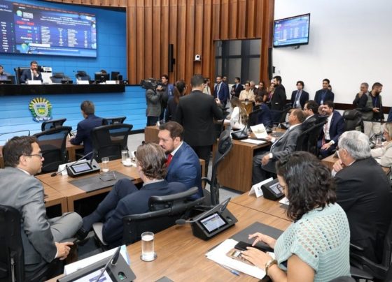 Plenário da ALEMS durante a sessão. (Foto: Divulgação/ALEMS)