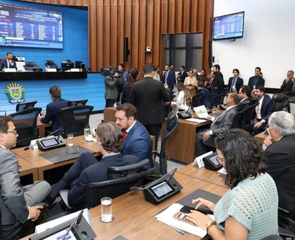 Plenário da ALEMS durante a sessão. (Foto: Divulgação/ALEMS)